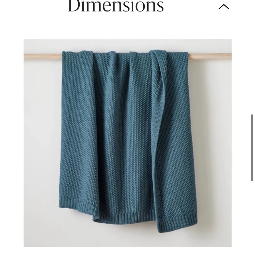 West Elm Blue Teal Cotton Throw Blanket